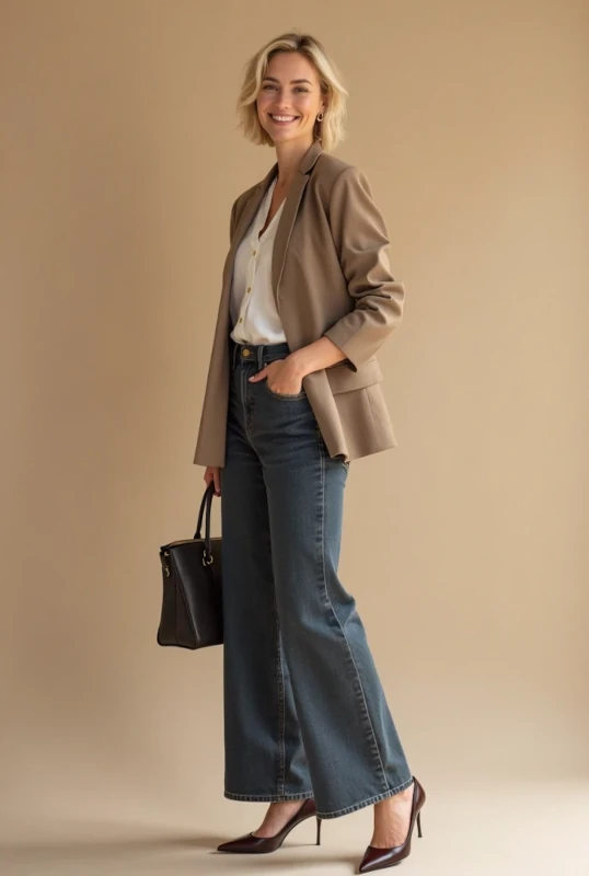 Womens Wide Leg Jeans www.denim .fit Office Look