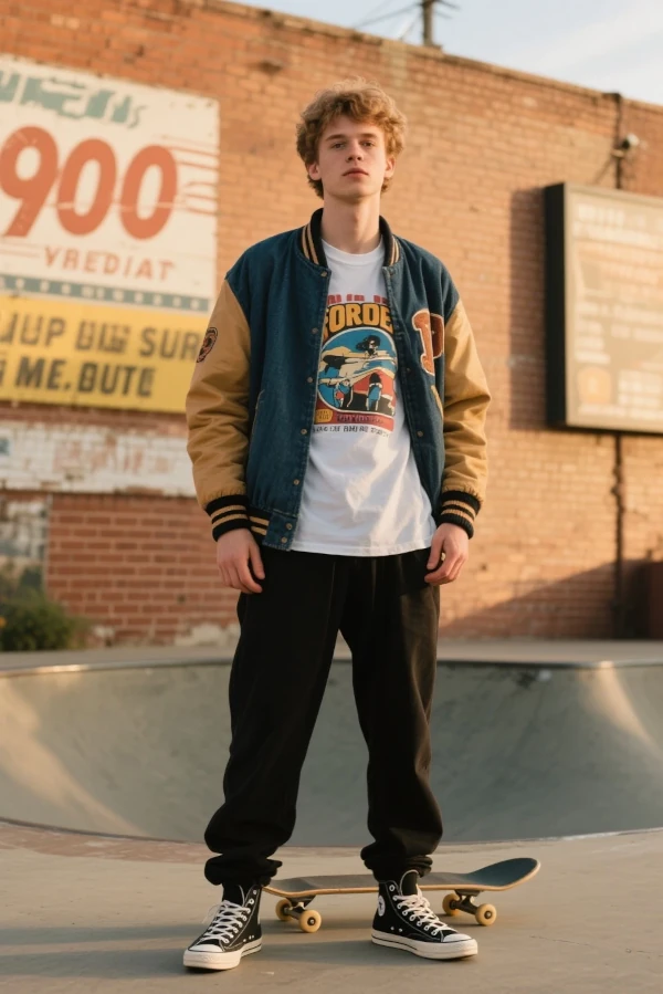 Men's Baggy Jeans-Retro Casual Outfit