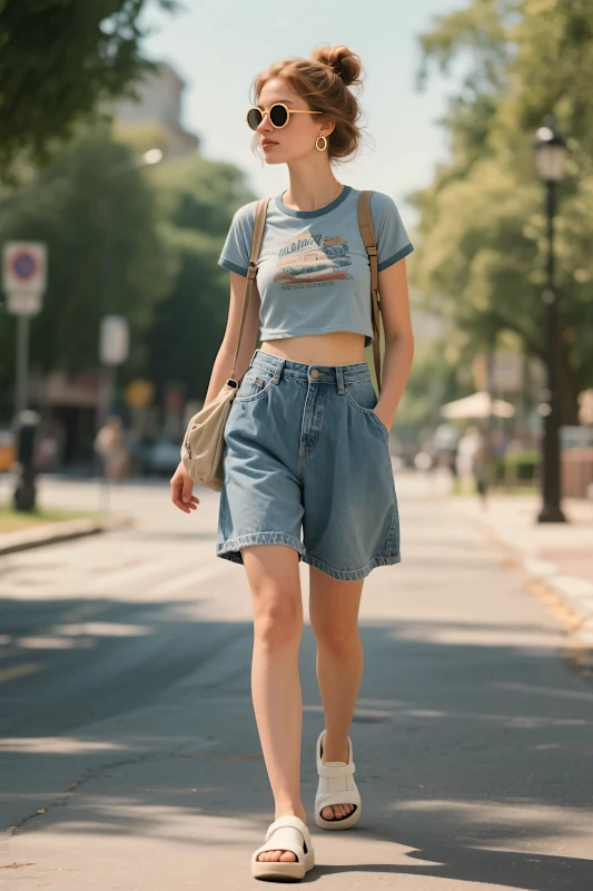 Relaxed & Wide-Leg Denim Shorts
